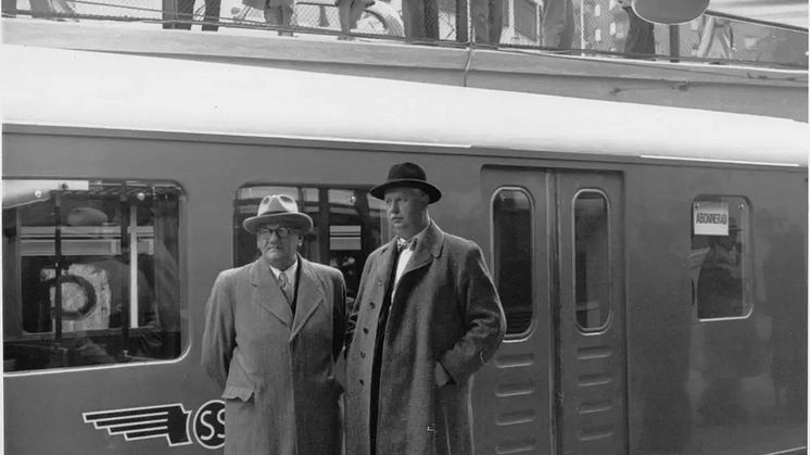 Invigning av tunnelbanan Slussen - Hökarängen 1 oktober år 1950