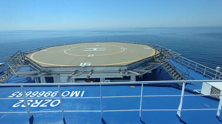 The helipad of Scandlines' zero direct emissions ferry