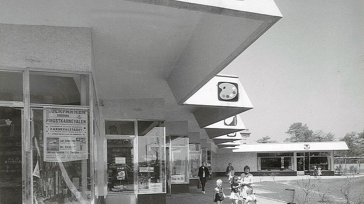 Områdescentra på Liebäckskroken 1955.