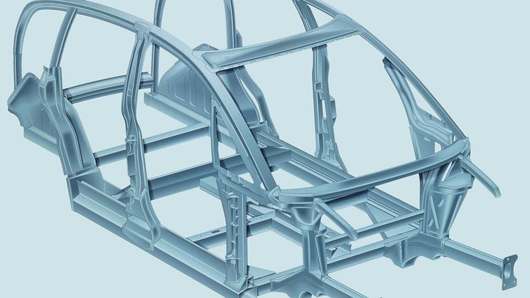 Audi A2's aluminiumkarrosseri også kaldet Audi Space Frame (ASF)