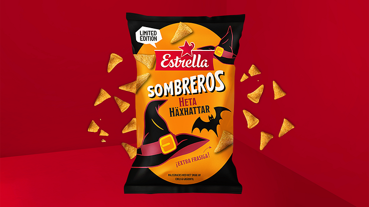 Estrellapåse i Halloweentema med trekantsformade snacks runtom