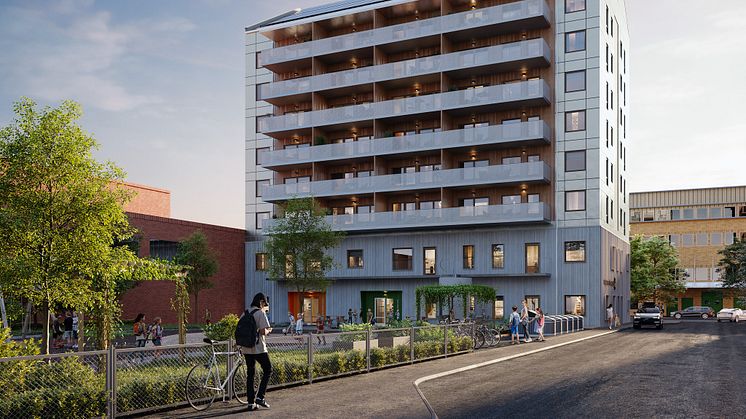 Visualisering över ny fastighet på Tullhusgatan 9
