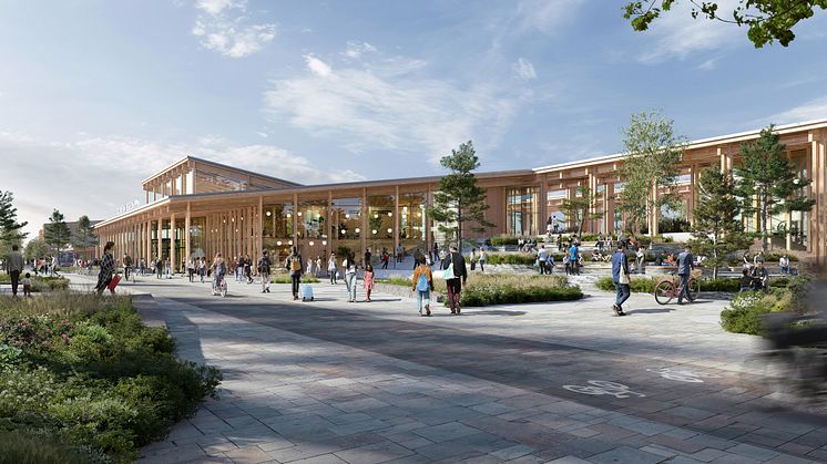 Visionsbild över framtida Skellefteå resecentrum.