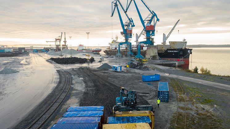 Bild på Victoriahamnen i Luleå Hamn.