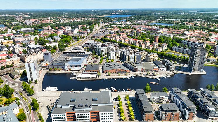 Flygbild över Karlstad.