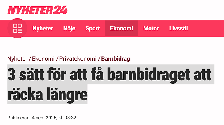 Tips om hur du kan få barnbidraget att räcka länge