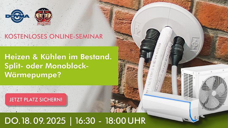 Das neue Online-Seminar zum Thema Heizen und Kühlen im Bestand.