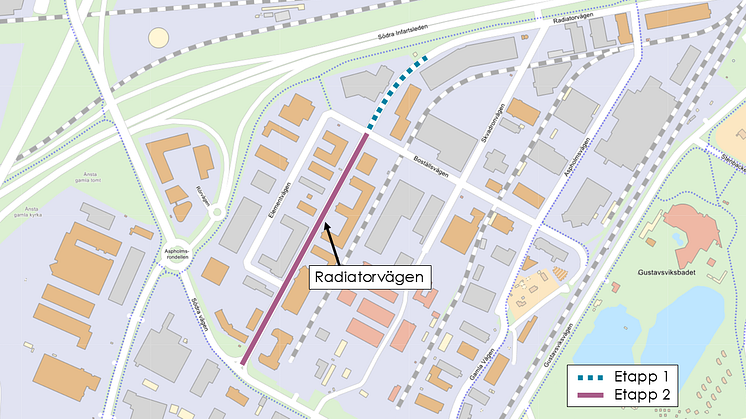 Karta över arbetsområdet. Bild: Örebro kommun