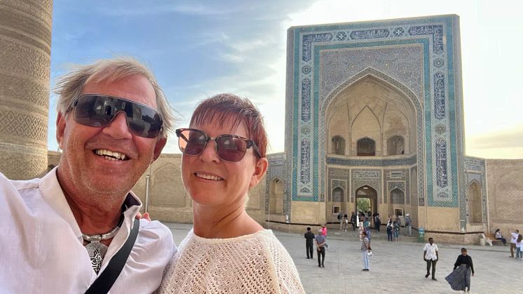 Peter och Helena Bergström, från FREEDOMtravel, i Uzbekistan