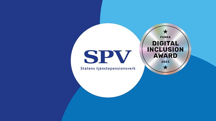 SPV:s logotyp bredvid logotypen för Funka Digital inclusion award 2025.