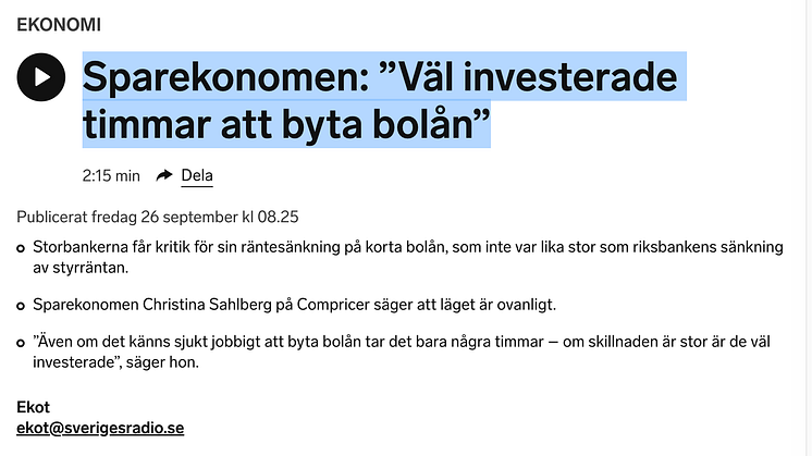 Det finns pengar att spara genom att byta bolån