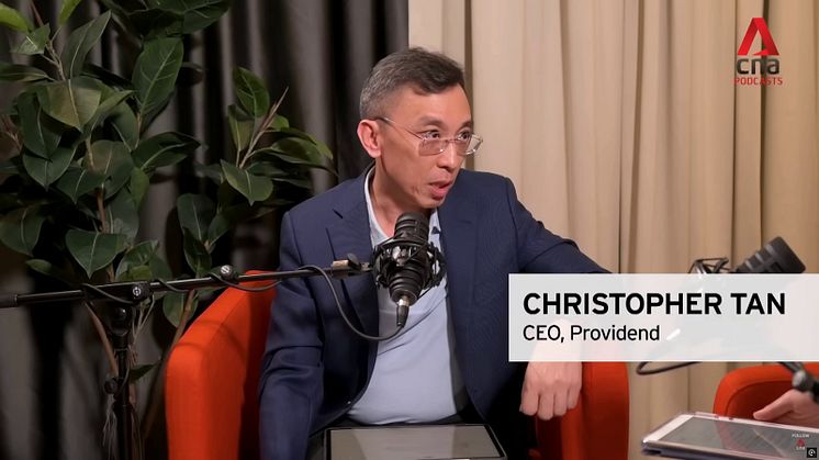 Christopher Tan, CEO at Providend from Singapore speaking confidently and keeping the viewers engaged
