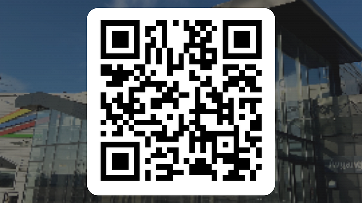 En QR-kod som tar dig direkt till resemålsundersökningen. 