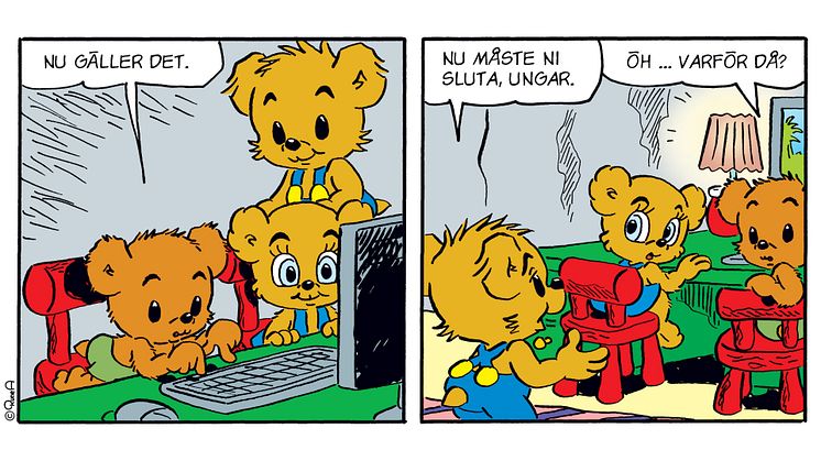 Bamse, Brum och Nalle-Maja i serien "Mawazo"