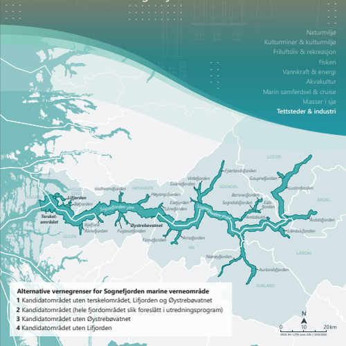 Faktaark KU marint vern Sognefjorden - tettsteder og industri