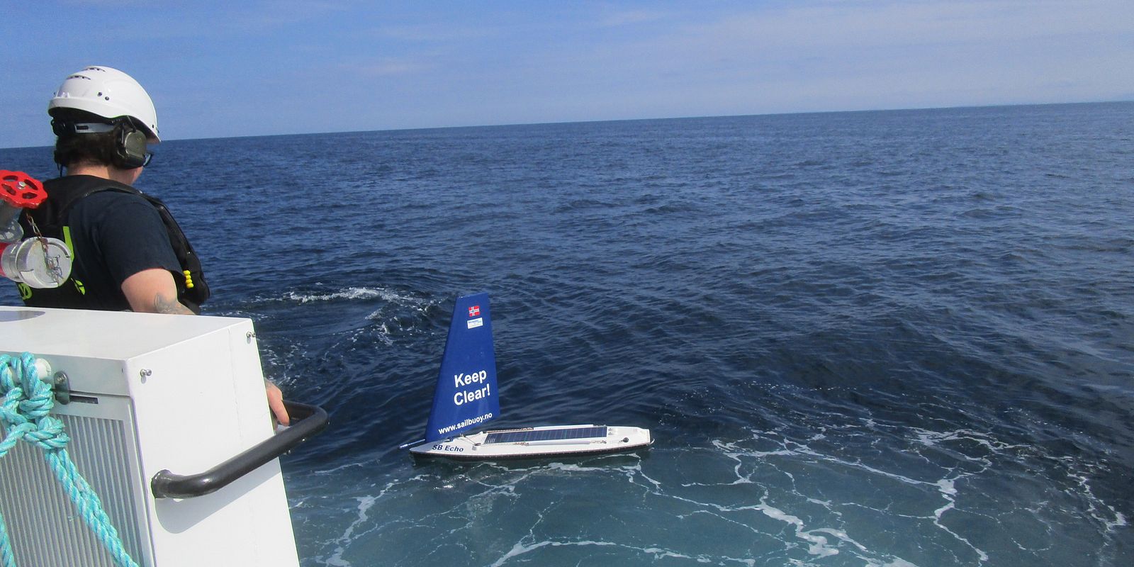 The Sailbouy is an Uncrewed Surface Vehicle used for many Akvaplan-niva ocean research projects (Photo: Offshore Sensing)