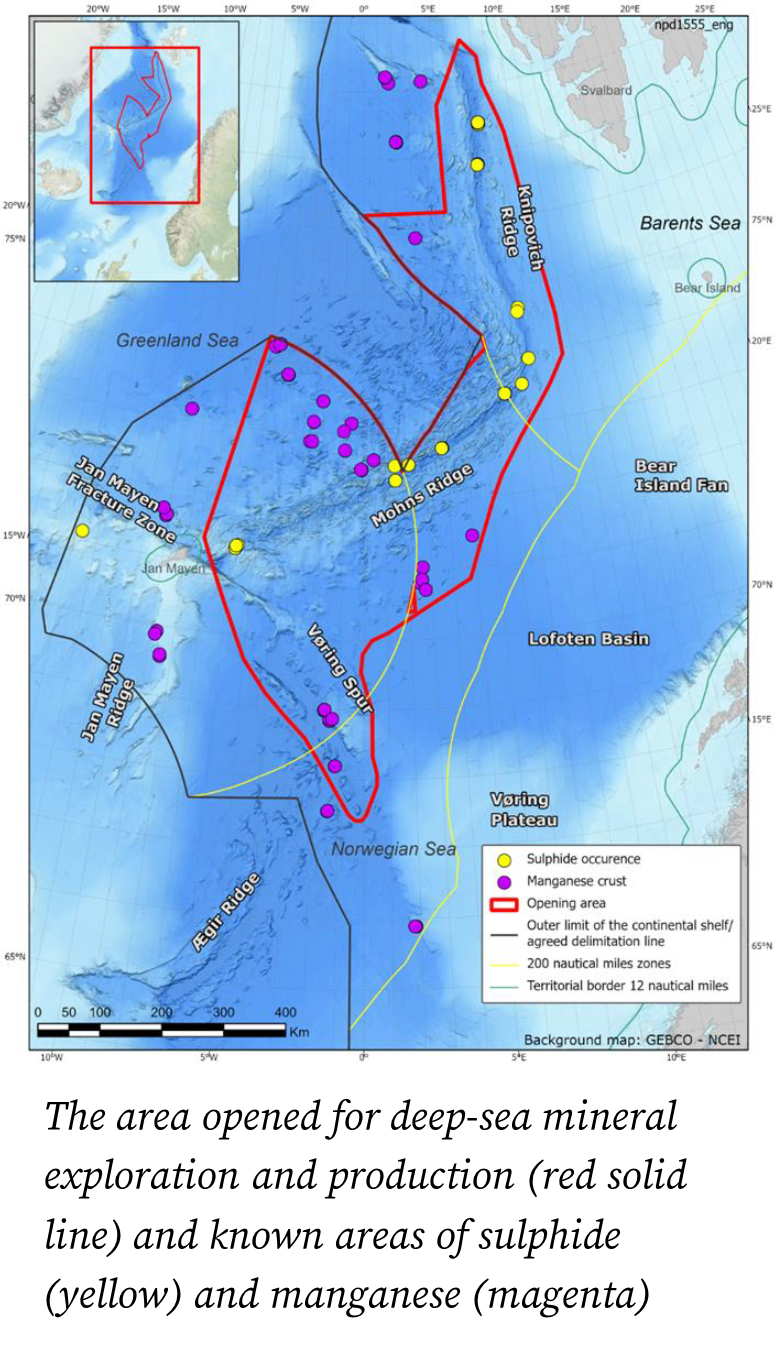 Map The area opened for deep-sea mineral exploration and production Source Sokkeldirektoratet.png
