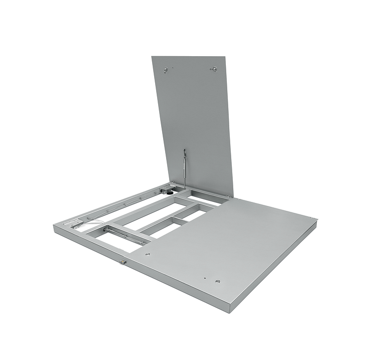 La báscula de suelo MiNexx® 3000 permite una limpieza especialmente sencilla del interior gracias a su plato de carga abatibl