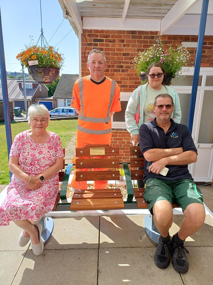 Left to right: Old ben resident Carol Jackson, Southern's Steve Jackson, Old Ben scheme manager Susie Good and Old Ben mainte