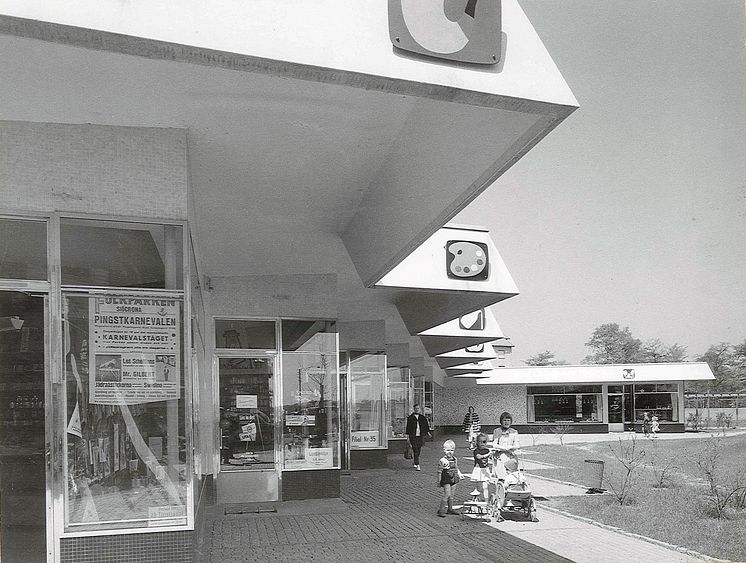 Områdescentra på Liebäckskroken 1955.