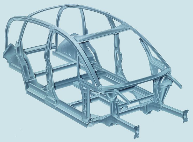 Audi A2's aluminiumkarrosseri også kaldet Audi Space Frame (ASF)