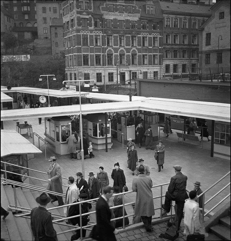 Tunnelbanestation Slussen 10 oktober år 1950.