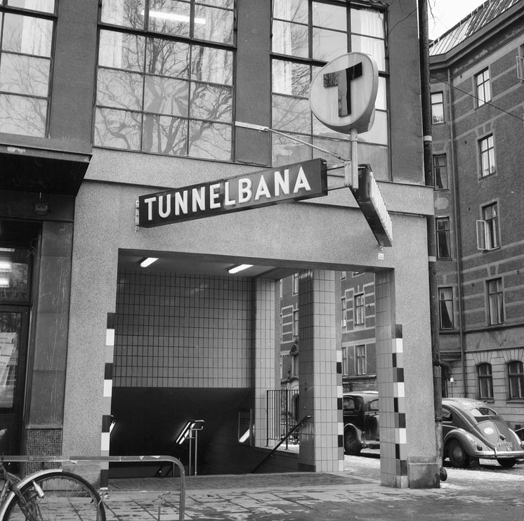 T-entré, Rådmansgatan N. 25 mars år 1955.