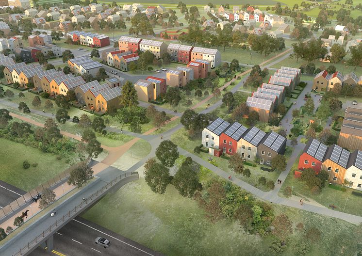 Visionsbild av bostadsormådet Östra Ramlösa.
