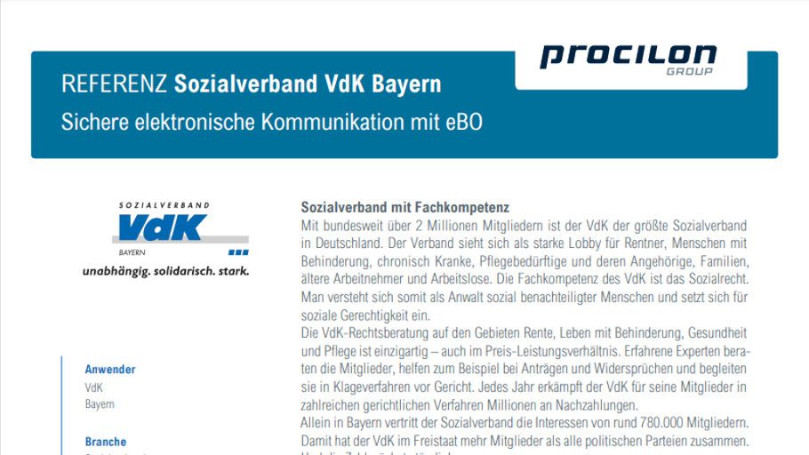 symbolbild procilon news - Neue Referenz: vdk Bayern e.V.
